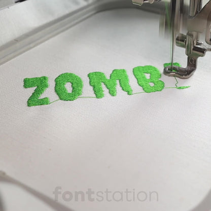 Zombie Embroidery Font