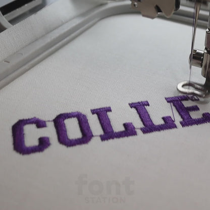 College Embroidery Font