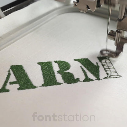 Army Embroidery Font