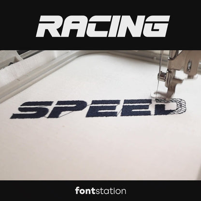 Racing Embroidery Font