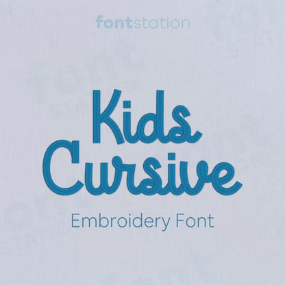 Kids Cursive Embroidery Font
