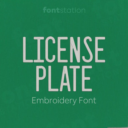 License Plate Embroidery Font
