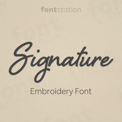 Signature Embroidery Font