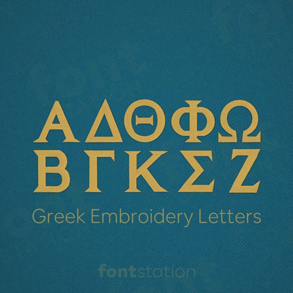 Greek Letters Embroidery Font