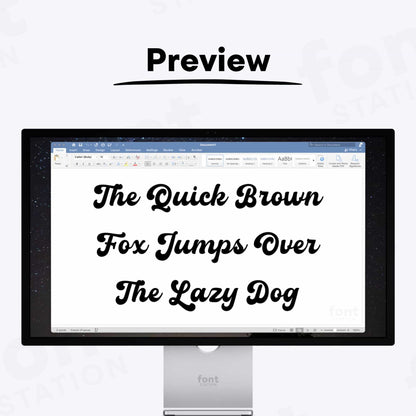 A complete showcase image of the Retro font, featuring the text 'The quick brown fox jumps over the lazy dog' to display every letter of the alphabet.