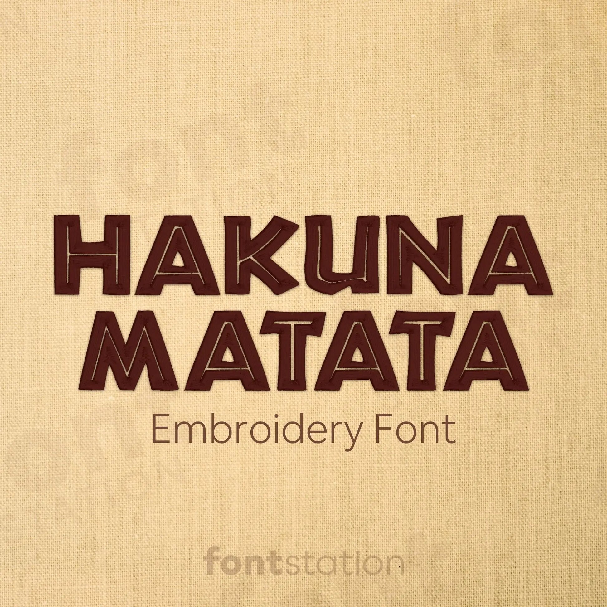 Main image of the Safari embroidery font created by FontStation.