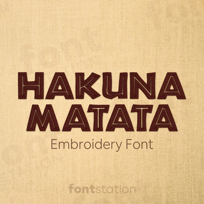 Main image of the Safari embroidery font created by FontStation.