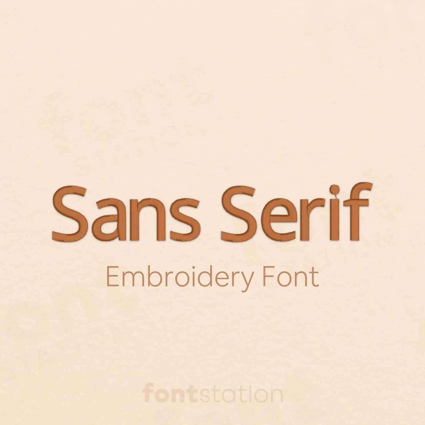 Main image of the Sans Serif embroidery font created by FontStation.