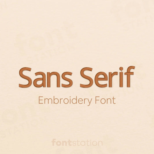 Main image of the Sans Serif embroidery font created by FontStation.