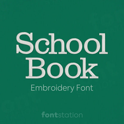 Main image of the School Book embroidery font created by FontStation