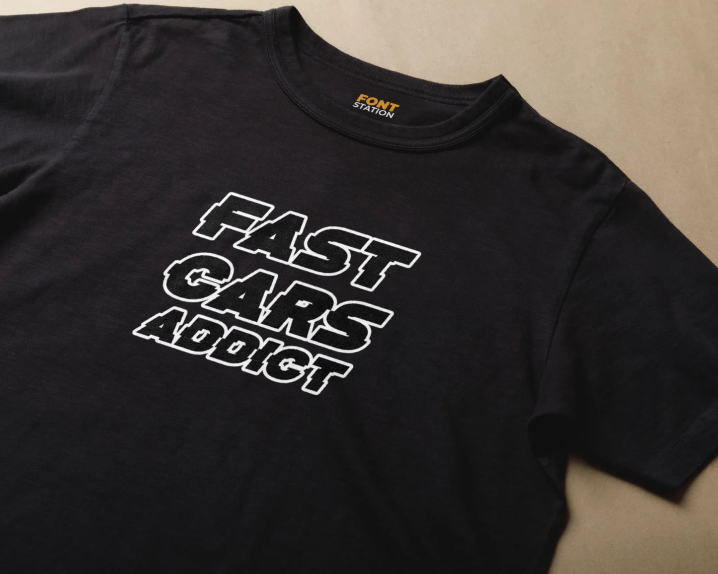 Sublimated T-Shirt with Speed Font Typography - Fashionable Apparel Displaying Stylish Lettering