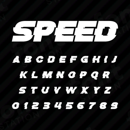 Image showing all characters available in the Shadow font created by FontStation.