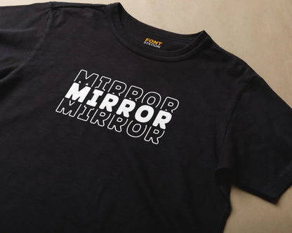 Sublimated T-Shirt with Stacked Font Typography - Fashionable Apparel Displaying Stylish Lettering