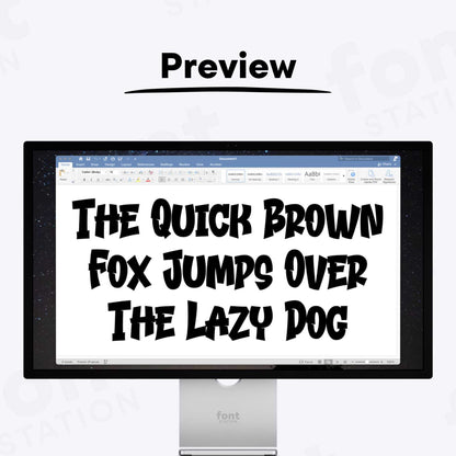 A complete showcase image of the Street Art font, featuring the text 'The quick brown fox jumps over the lazy dog' to display every letter of the alphabet.