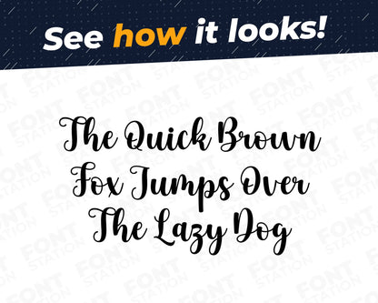 A complete showcase image of the Sweet Cookies font, featuring the text 'The quick brown fox jumps over the lazy dog' to display every letter of the alphabet.