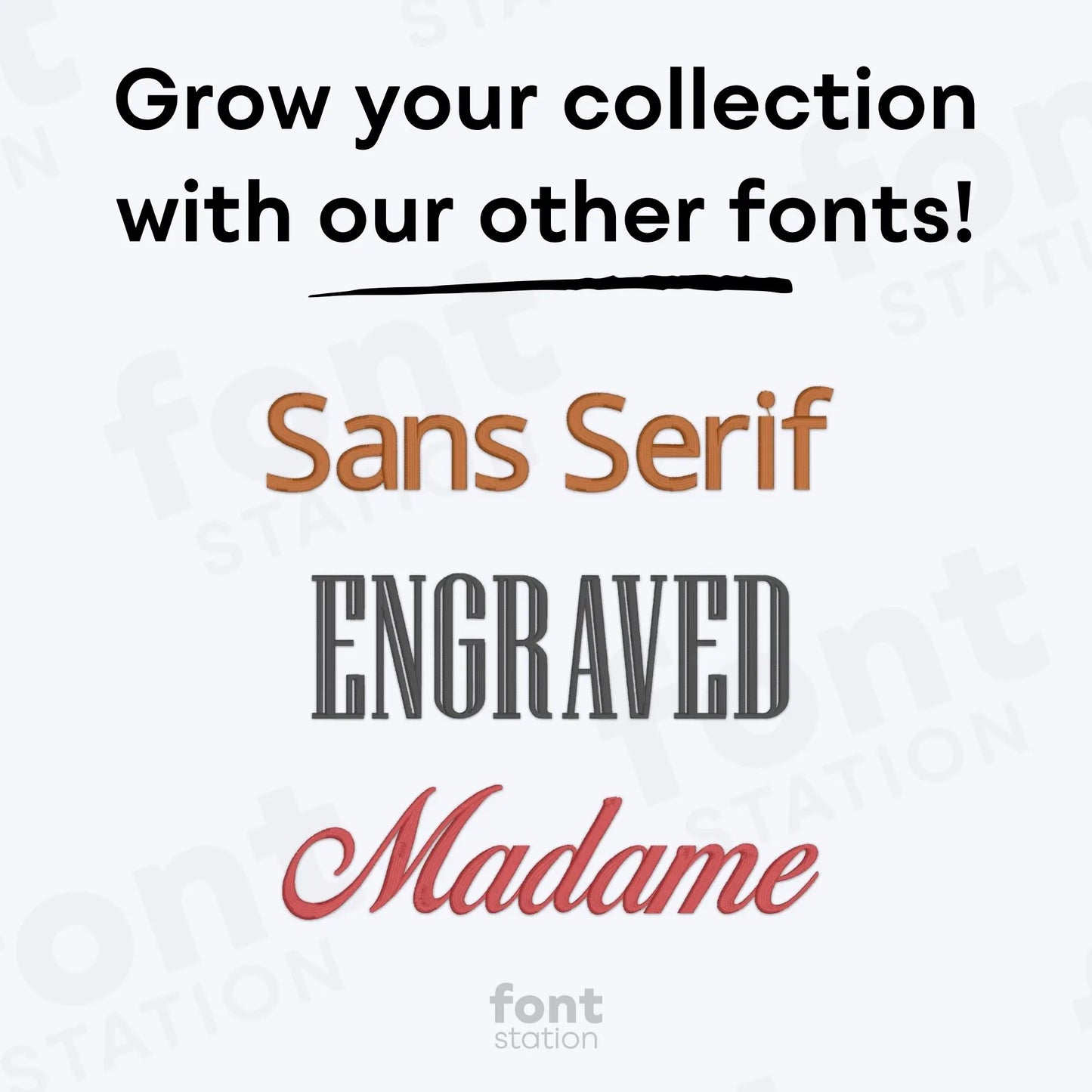 Thick Script Embroidery Font