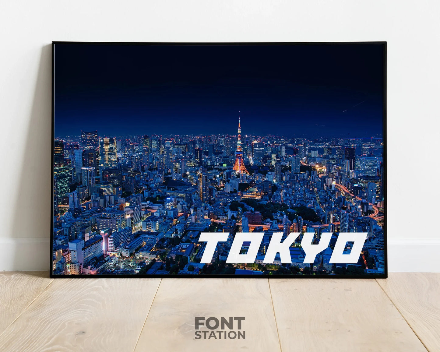 Tokyo Drift Font Display on Frame - Typography Presentation