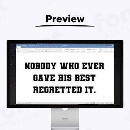 A complete showcase image of the Varsity Sports font, featuring the text 'The quick brown fox jumps over the lazy dog' to display every letter of the alphabet.
