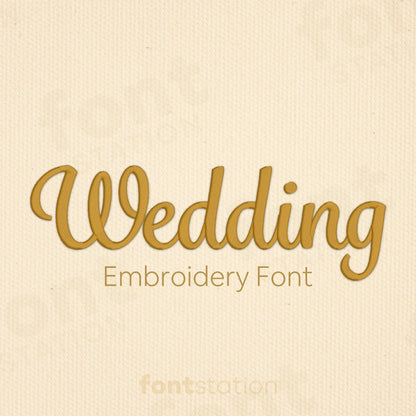 Main image of the Wedding embroidery font created by FontStation.