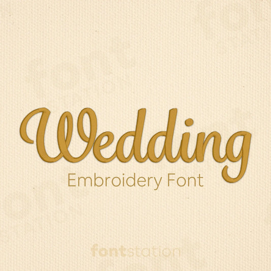 Main image of the Wedding embroidery font created by FontStation.