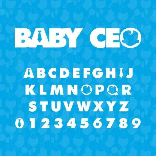 Image showing all characters available in the Baby Boss Movie font created by FontStation.