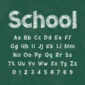 Image showing all characters available in the Back To School font created by FontStation.