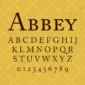 Image showing all characters available in the Downton Abbey British Vintage Royal Series font created by FontStation.