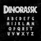 Image showing all characters available in the Jurassic Park font created by FontStation.