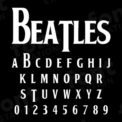 Image showing all characters available in the The Beatles font created by FontStation.