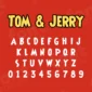 Image showing all characters available in the Tom And Jerry font created by FontStation.