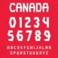 Image showing all characters available in the Canada Soccer Font created by FontStation.