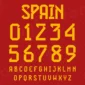 Image showing all characters available in the Spain Soccer Font created by FontStation.
