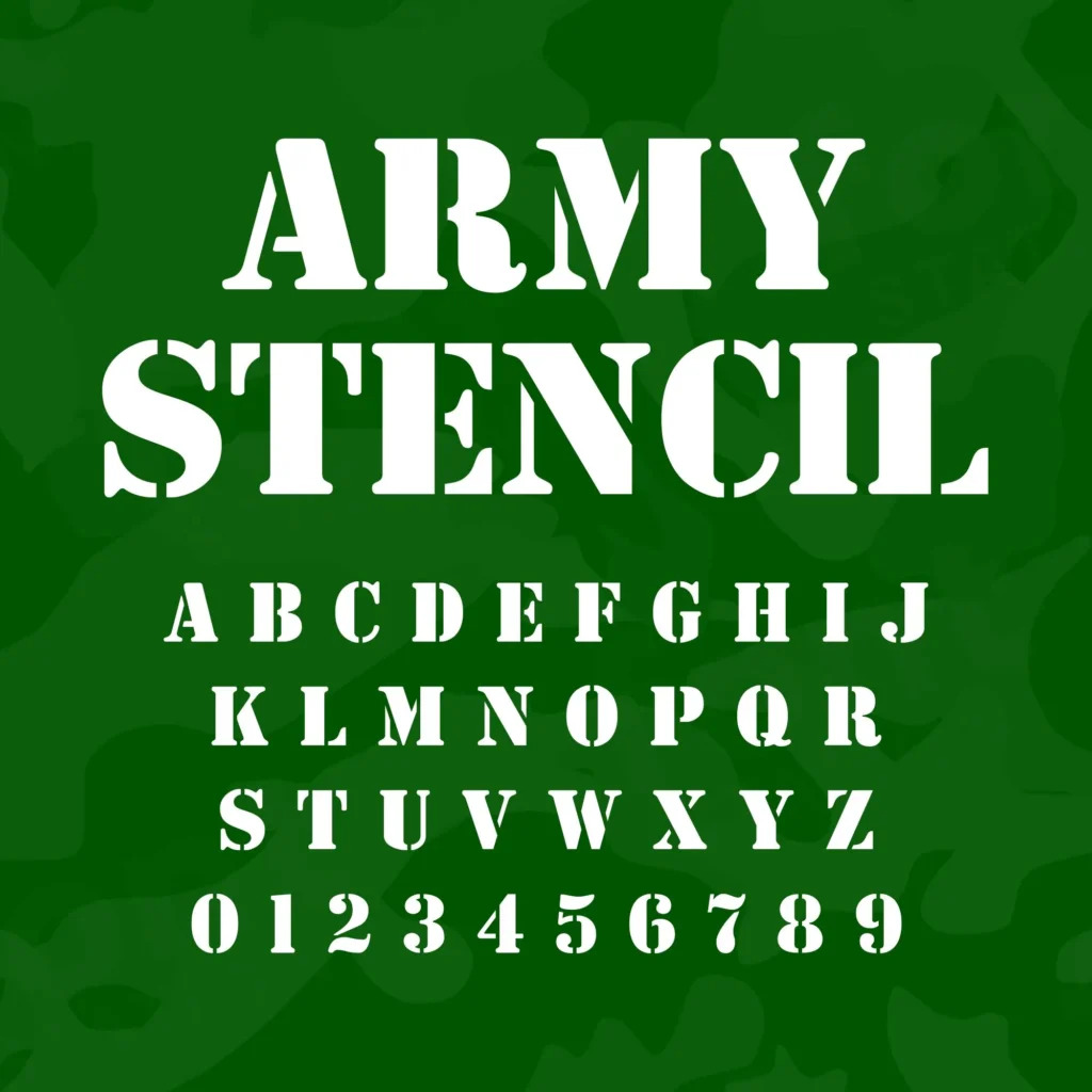 Army Stencil Font - Military Veteran Font - Instant Download