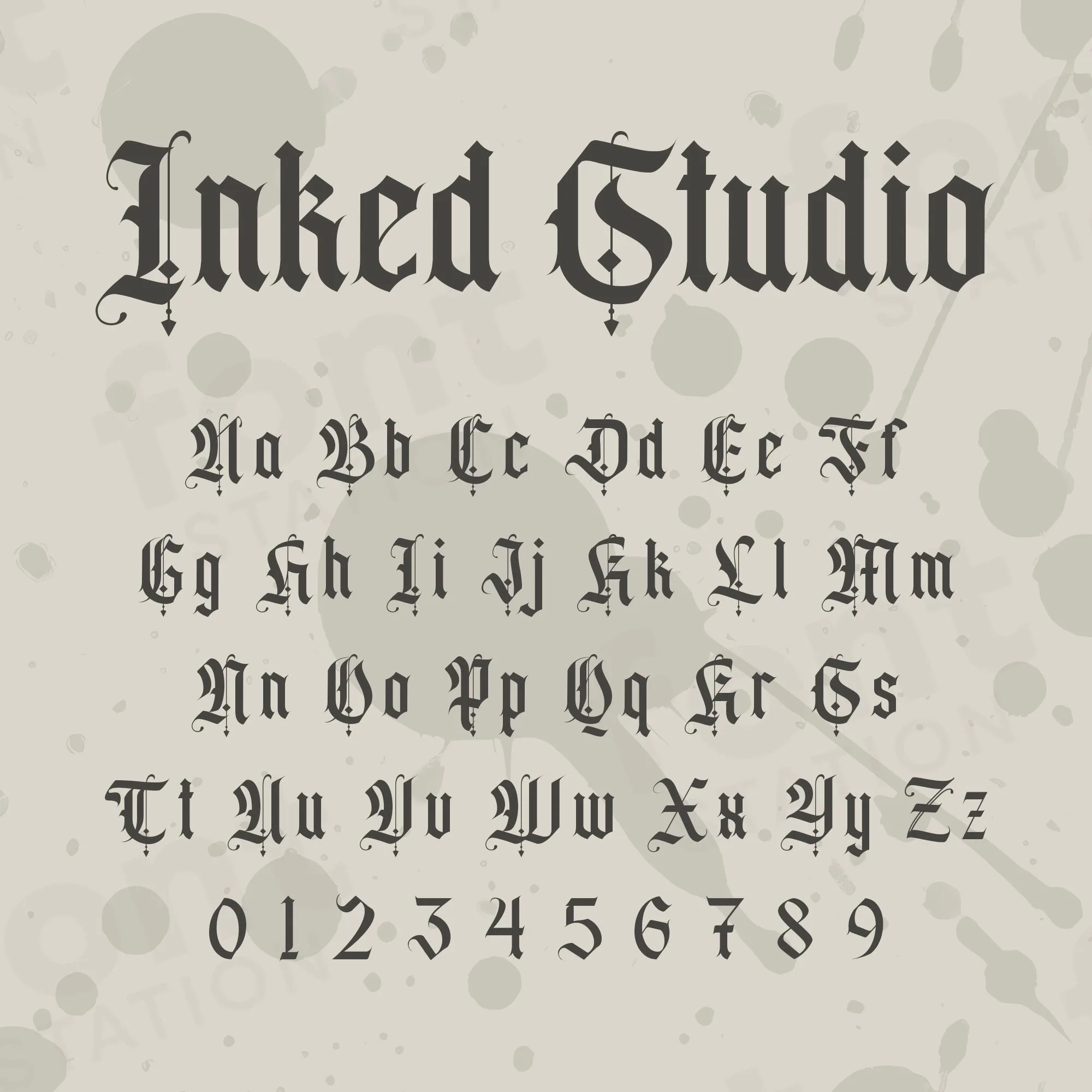 black inked studio font tattoo style font main jpg