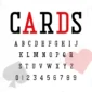 Image showing all characters available in the Cards font created by FontStation.