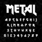 Image showing all characters available in the Metal Music font created by FontStation.