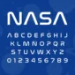 Image showing all characters available in the NASA font created by FontStation.