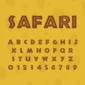 Image showing all characters available in the Safari font created by FontStation.