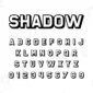 Image showing all characters available in the Shadow font created by FontStation.