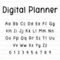 Image showing all characters available in the Digital Planner font created by FontStation.