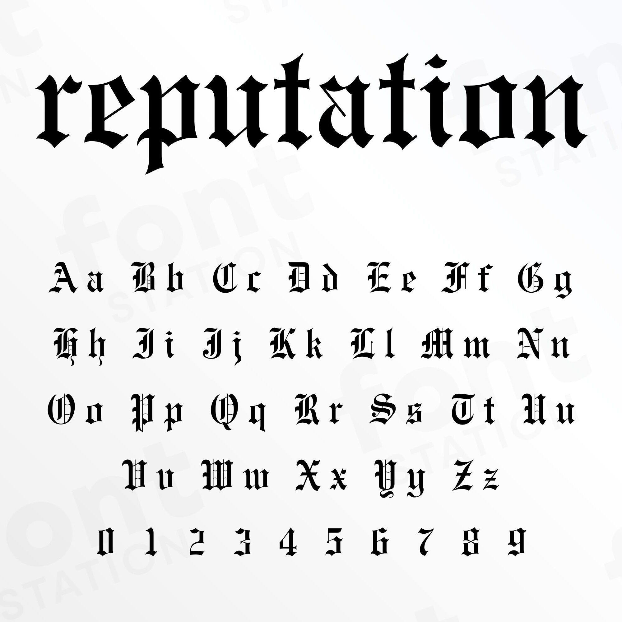 Reputation Font Instant Download