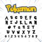 Image showing all characters available in the Pokemon font created by FontStation.
