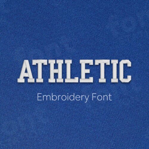 Main image of the Athletic embroidery font created by FontStation.