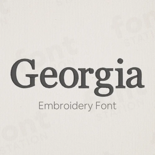 Main image of the Georgia embroidery font created by FontStation.