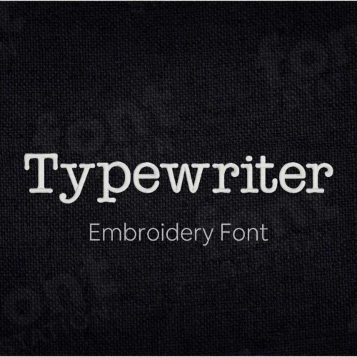 Main image of the Typewriter embroidery font created by FontStation.