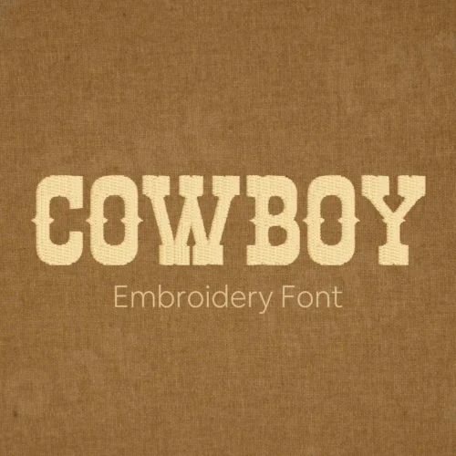 Main image of the Western embroidery font created by FontStation.